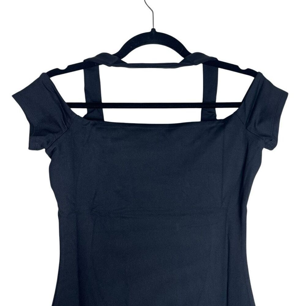 NEW Susana Monaco Halter Off The Shoulder Mini Dress in Black Medium - Picture 6 of 7